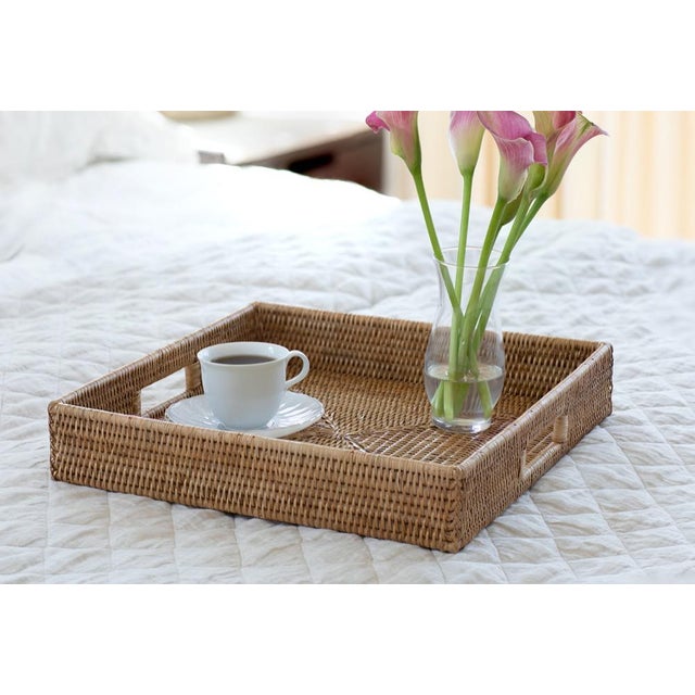 Our square rattan serving and ottoman trays will instantly add a gorgeous touch to any room of your home. Adding this tray...