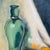 Mid-Century Modern Vintage Oil Painting Still Life of Oranges & Green Glass Bottle Framed - Unsigned For Sale - Image 3 of 11