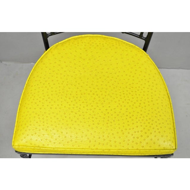 Vintage Salterini Hollywood Regency Wrought Iron Faux Bamboo Dining Chair, Set 8 For Sale In Philadelphia - Image 6 of 18