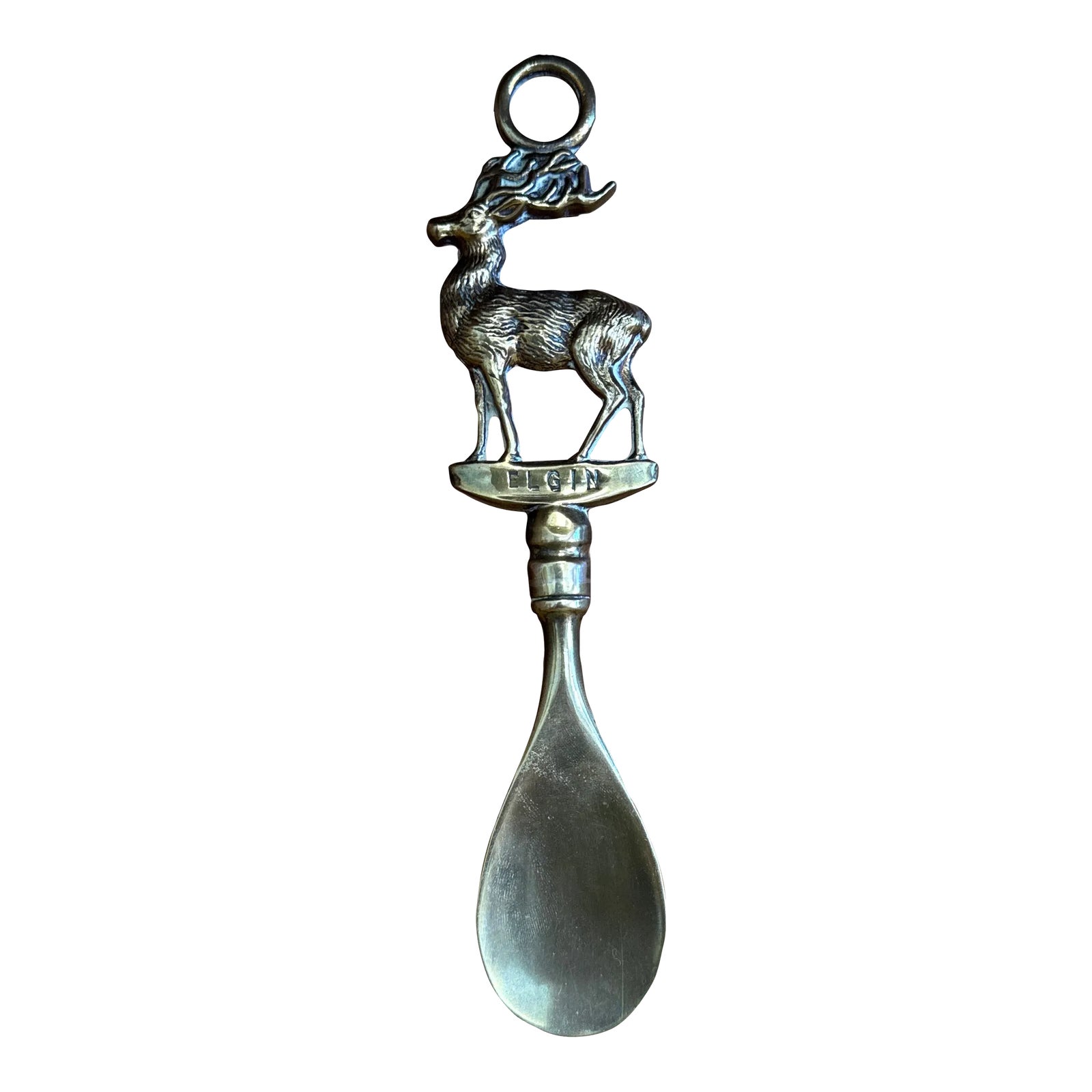 Vintage English Brass Shoe Spoon | Chairish