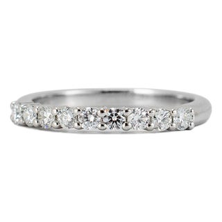 Tiffany & Co. Tiffany Forever Platinum 0.27ctw Half-Circle Diamond Band Ring, Size 4.5 For Sale