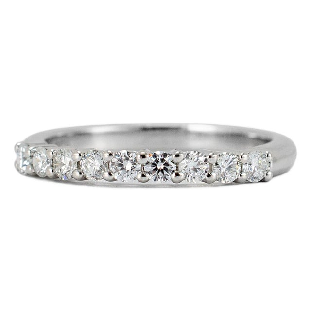 Tiffany & Co. Tiffany Forever Platinum 0.27ctw Half-Circle Diamond Band Ring, Size 4.5 For Sale
