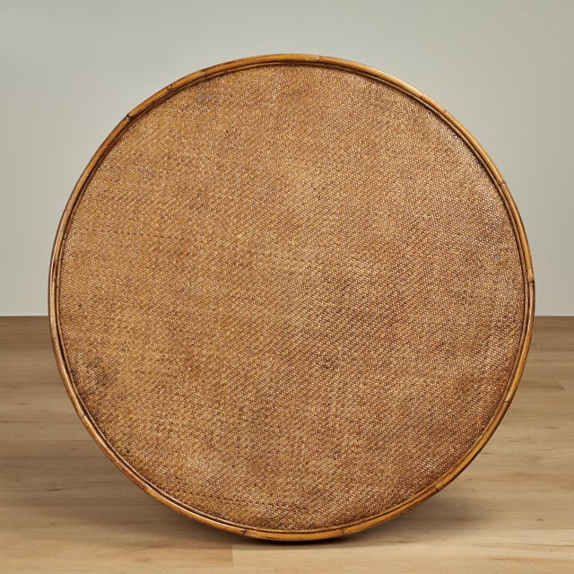 Vintage Bamboo and Grasscloth Dining or Center Table For Sale - Image 10 of 10