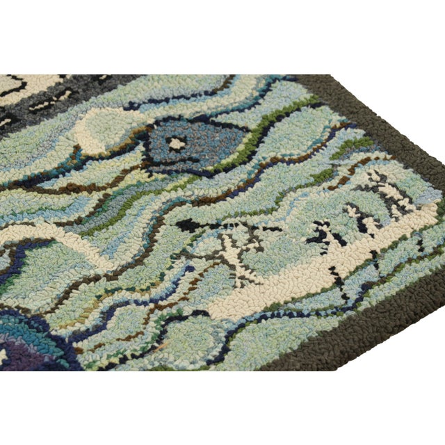 Antique Hooked Rug With Ocean Pictorials in Blue and Cream, From Rug & Kilim For Sale In New York - Image 6 of 7