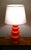Large Swedish Orange Art Glass Table Lamp by Gustav Leek for Orrefors, 1960s For Sale - Image 6 of 10