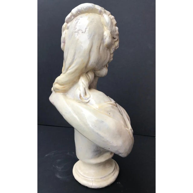 White 19th C. French Glazed Terracotta Bust of Countess Du Barry After Augustin Pajou For Sale - Image 8 of 12