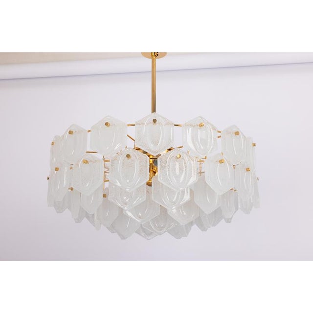 Metal Gilt Brass and Crystal Glass Chandelier from Kinkeldey, Germany, 1970s For Sale - Image 7 of 18