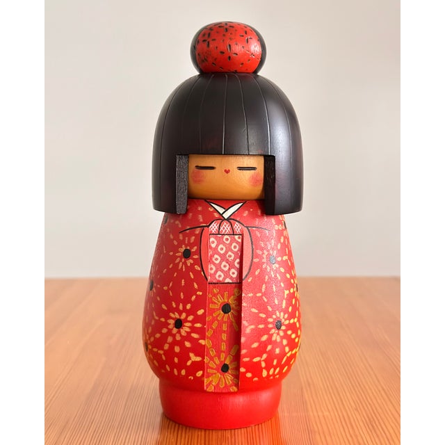 Japanese 1970s Signed Japanese Sosaku Kokeshi by Kazuo Takamizawa, Mid-Century Studio Folk Sculpture For Sale - Image 3 of 8