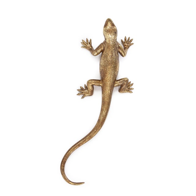 Gold Golden Lizard Wall Decor For Sale - Image 8 of 11