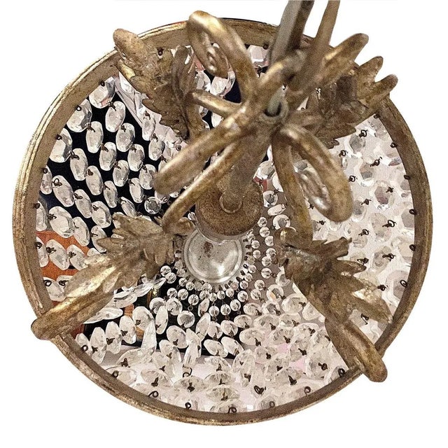 Silver French Silver Leaf Crystal Prism 'Bettina" Pendant by Currey & Company For Sale - Image 8 of 12