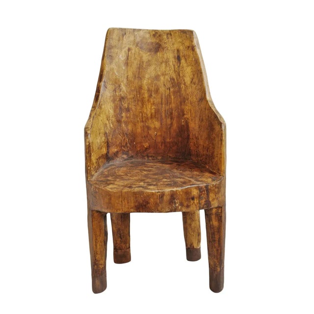 Mid 20th Century Vintage Naga Carved Wood Tribe Chair For Sale In Los Angeles - Image 6 of 6