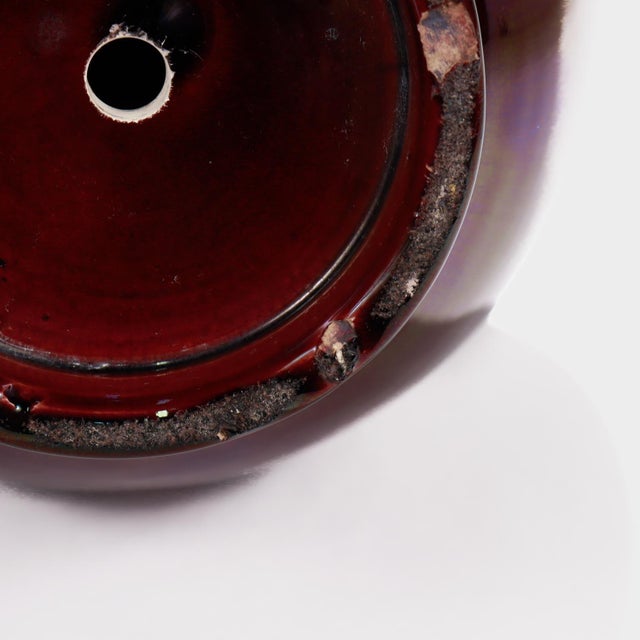 Antique Chinese Porcelain Mallet Form Vase in Aubergine or Eggplant For Sale - Image 11 of 13