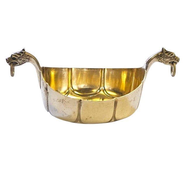 Mid-Century Modern Early 20th Century Marius Hammer 830s Silver-Gilt Viking Longship Salt Cellar For Sale - Image 3 of 14