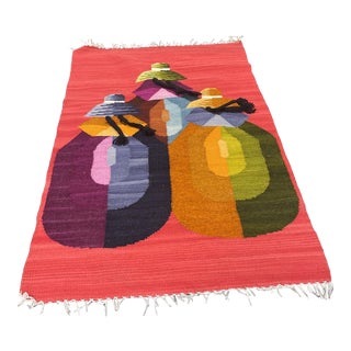 1960s Bright Tapestry of Women Walking For Sale