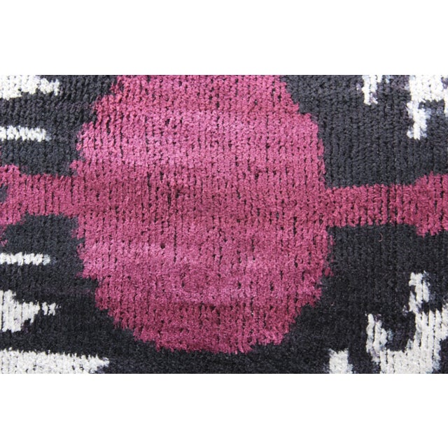 Contemporary Contemporary Handmade Velvet Ikat Pillow For Sale - Image 3 of 13