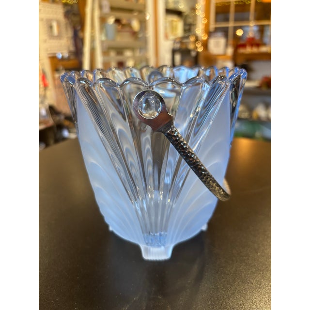 1950s Art Nouveau Cambridge Glass Alpine Moonlight Blue Ice Bucket For Sale - Image 10 of 12