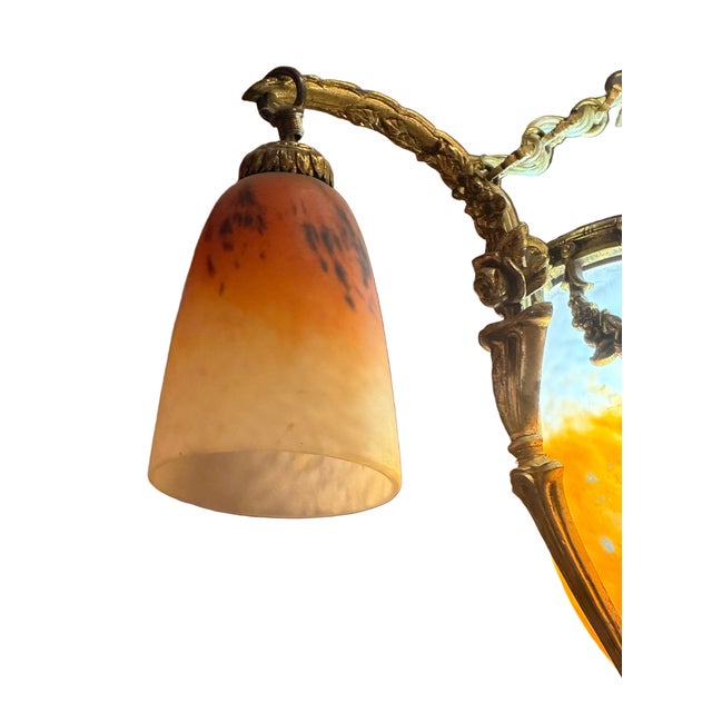 Early 20th Century Antique French Art Deco Chandelier For Sale - Image 5 of 8