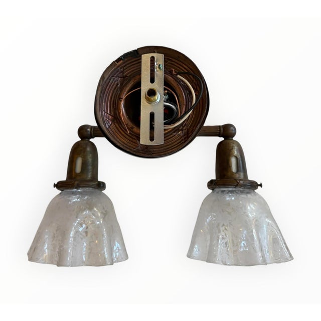 Victorian Antique Double Wall Sconce For Sale - Image 3 of 7