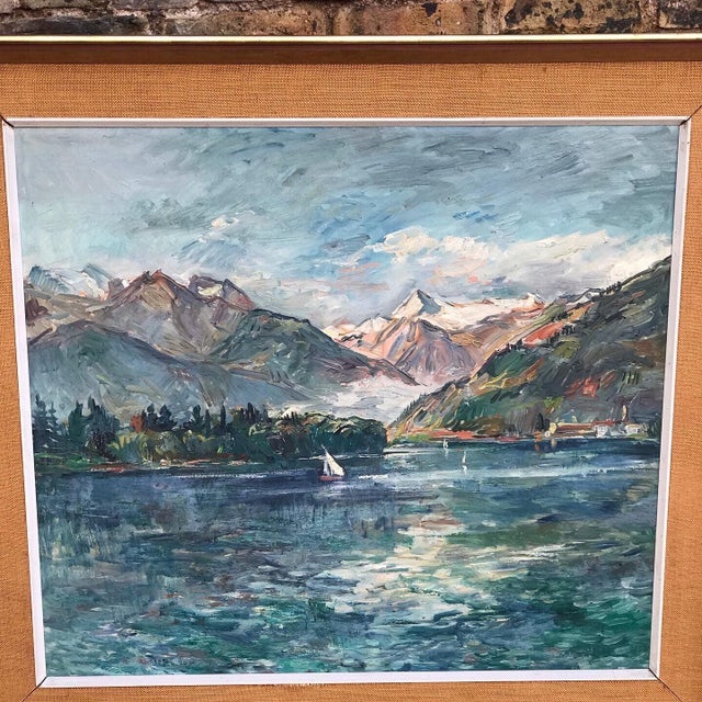 Lake Geneva, 1950, Oil, Framed For Sale - Image 4 of 11