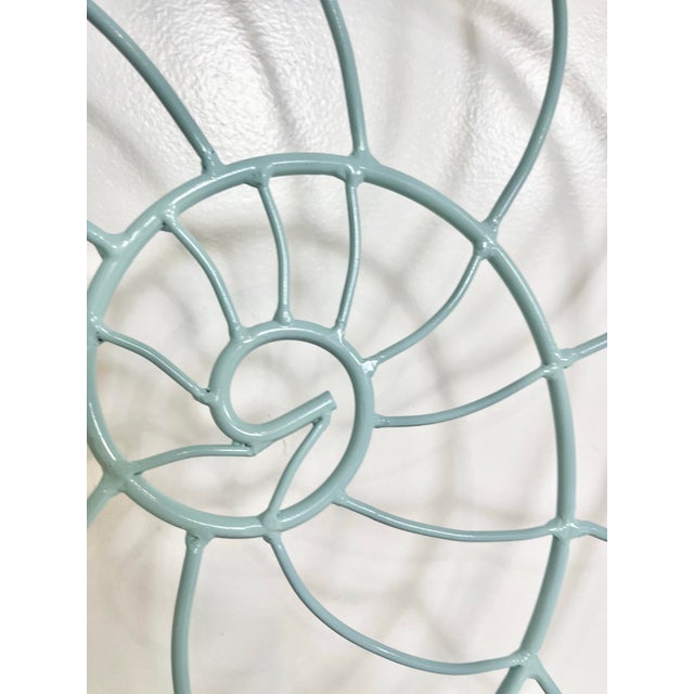 Late 20th Century Wrought Iron Nautilus Shell Dining Set- Table and 4 Chairs For Sale - Image 5 of 12