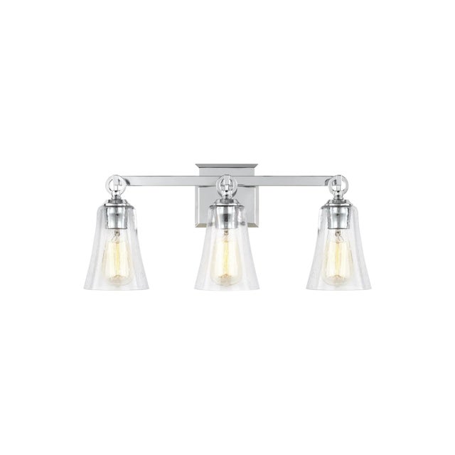 Chrome Sean Lavin by Visual Comfort Studio Monterro 3-Light Vanity, Chrome For Sale - Image 8 of 8