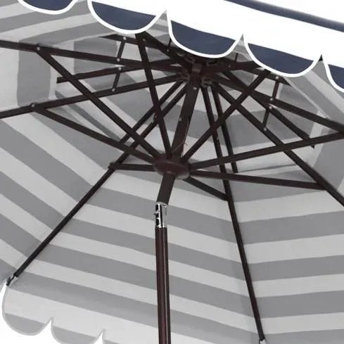 Vienna 9 Ft Double Top Umbrella - Navy/White For Sale - Image 4 of 4