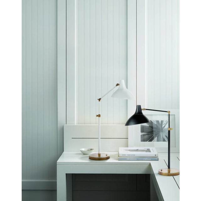 Modern AERIN for Visual Comfort Signature Charlton Table Lamp in White & Hand-Rubbed Antique Brass For Sale - Image 3 of 4