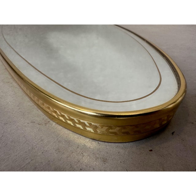 1950s Vintage Mirror in Aluminum Brass and Glass, 1950s For Sale - Image 5 of 8