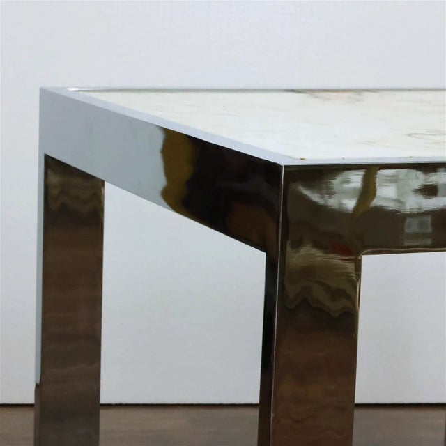 Mid-Century Modern Lawson Fenning Chrome and Onyx Tables, a Pair For Sale - Image 3 of 11