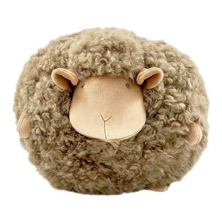 Plush Lambskin Sheep Ball - Beige For Sale