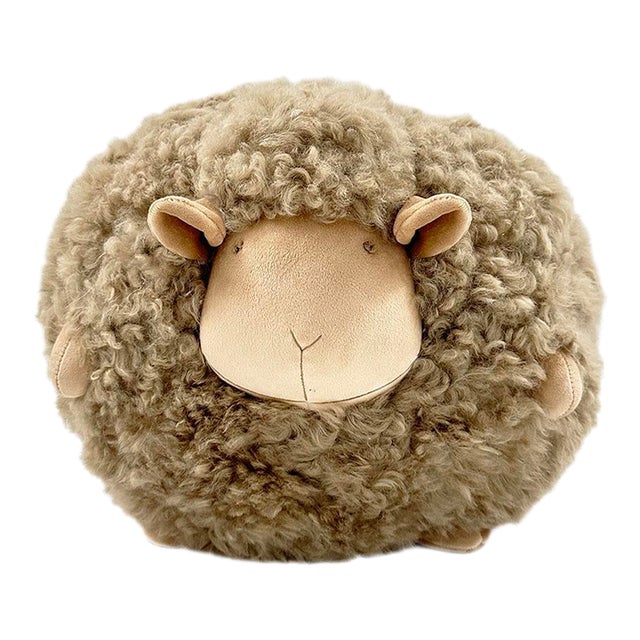 Plush Lambskin Sheep Ball - Beige For Sale