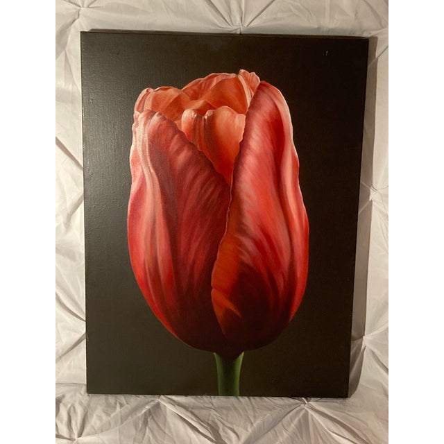 Paint Contemporary Art Tulip # 2 Painted in Bright Dramatic Pink For Sale - Image 7 of 11
