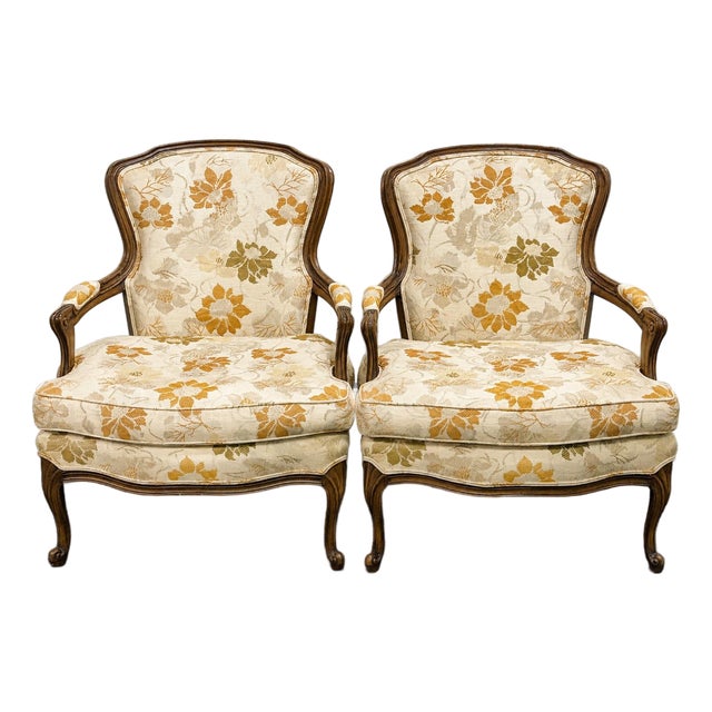 Late 20th Century French Bergere Chairs - A Pair For Sale