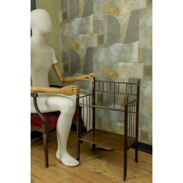 Art Nouveau Brass and Walnut Magazine or Music Stand, Germany, 1920 For Sale - Image 10 of 18