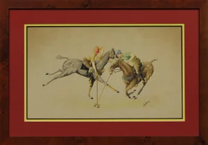 "Two Charging Polo Players"