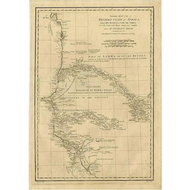 Map of the West African Coast from the North of Mauretania to Guinee, 1788 For Sale - Image 10 of 10
