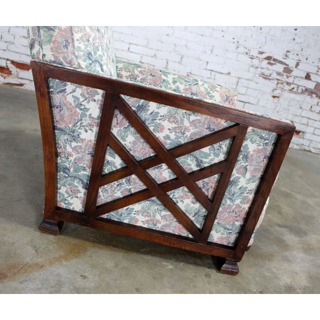 Art Deco Oak and Upholstered Club Chair For Sale - Image 9 of 11