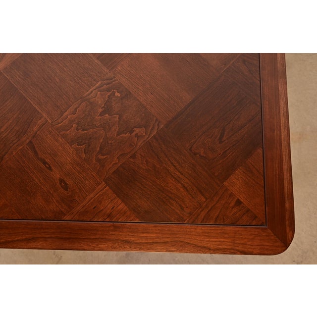 Harden Furniture Queen Anne Solid Cherry Wood Parquet Top Extension Dining Table, Newly Refinished For Sale - Image 10 of 16