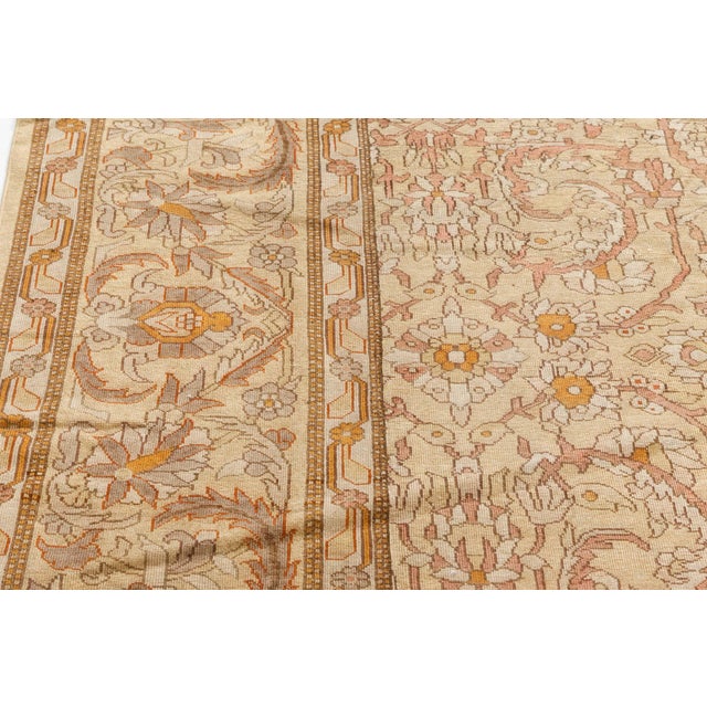 Fine Antique Indian Amritsar Handwoven Wool Rug For Sale - Image 4 of 8