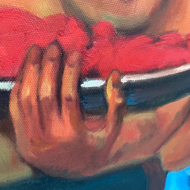 Traditional "Two Tahitian Women" — Vibrant Oil Painting on Canvas by Cyndy Ortiz (After Paul Gauguin) For Sale - Image 3 of 12