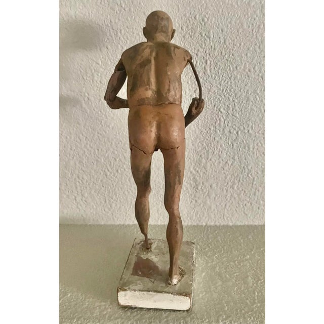 Vintage Rustic Terracotta Studio Study Sculpture of a Standing Male Figure, 9" H For Sale - Image 6 of 8
