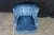 Mid 20th Century Mid 20th Century Tufted Blue Upholstered Library Club Lounge Chair & Ottoman For Sale - Image 5 of 18