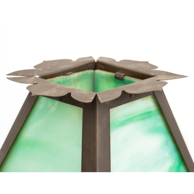 Arts and Crafts Brass and Iron Table Lamp For Sale - Image 4 of 5