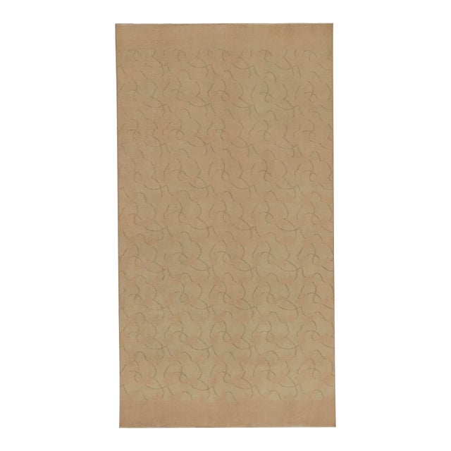 Vintage Zeki Müren Rug in Beige and Green Abstract Patterns - by Rug & Kilim For Sale