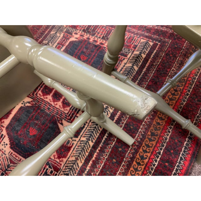 Light Green Pair of Late 20th Century Hitchcock Windsor Armchairs For Sale - Image 8 of 11