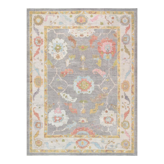 Pasargad Home Turkish Oushak Wool Area Rug- 8'10" X 12' 0" For Sale