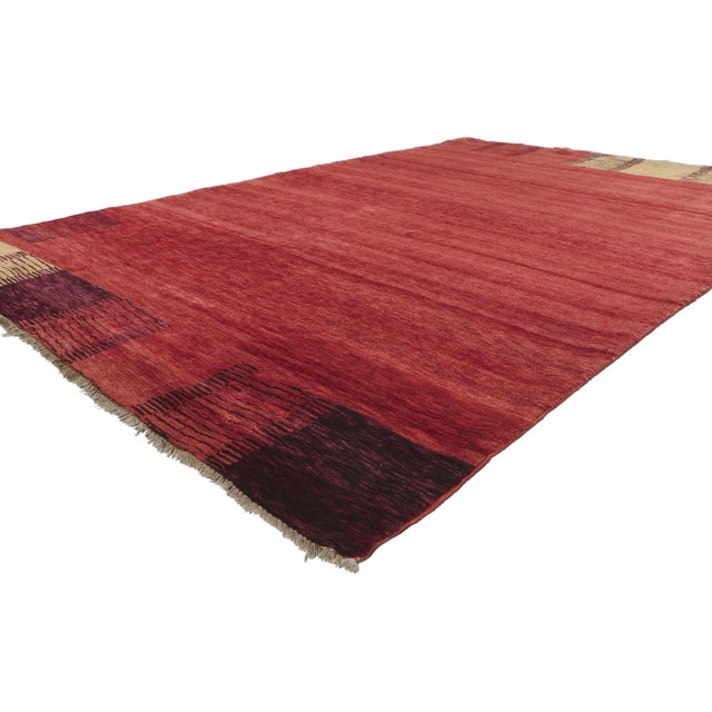 80748 Vintage Pakistani Red Area Rug, 06'02 x 09'05. Crafted my masterful artisans in Pakistan, this hand knotted wool...