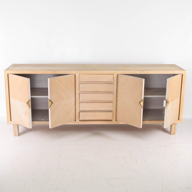 Rattan and Brass Sideboard, 1970s For Sale - Image 12 of 18