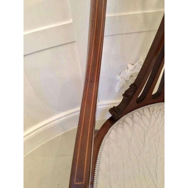 Antique 19th-Century Victorian Mahogany Inlaid Armchair For Sale - Image 11 of 12