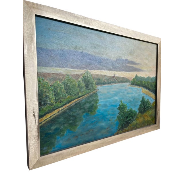 Italian Vintage Italian Landscape Painting For Sale - Image 3 of 5